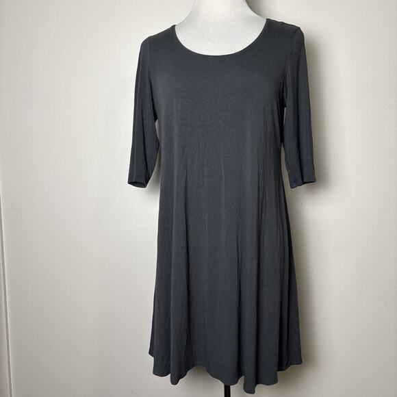 Eileen Fisher Minimalist Tunic Top Size M Rayon Stretch Staple Basic Lagenlook - Picture 1 of 9